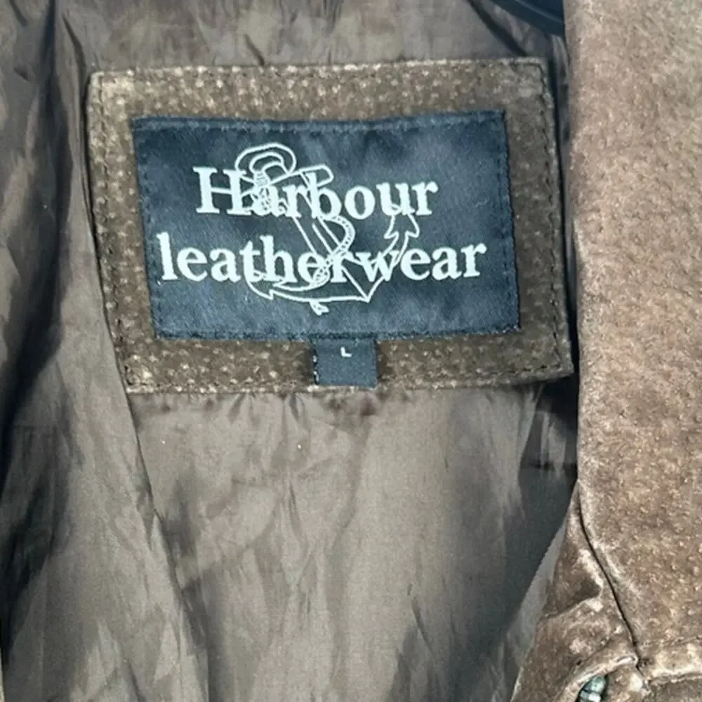 Harbour Leatherwear brown suede leather jacket Size Large